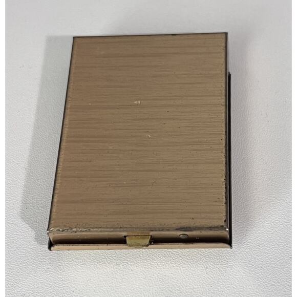 Vintage MCM Mini Brass Plated Pocket Rolodex Butterfly Flower Unused - Picture 4 of 5